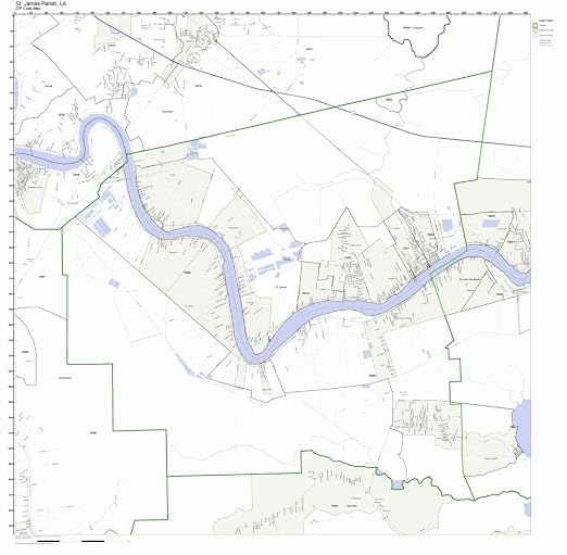 Amazon.com: St James Parish, Louisiana LA ZIP Code Map Not Laminated