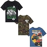 Monster Jam 3 Pack T-Shirts Toddler to Big Kid Grave Digger El Toro Loco Monster Mutt