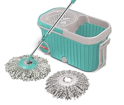 Spotzero by MiltonE-EliteSpin Mop with Bigger Wheels and Plastic Auto Fold Handle for 360