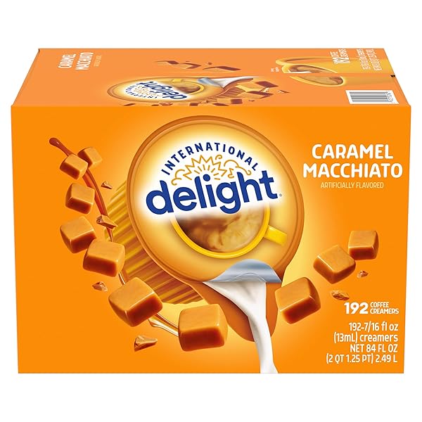 INTERNATIONAL DELIGHT COFFEE CREAMER SINGLES, CARAMEL MACCHIATO, 192 COUNT
