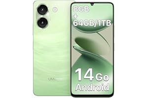 UMIDIGI Note 90A Android Phone, 8+64GB/TF 1TB Expend Octa-Core, Android 14 Go Cell Phone, 4G Dual SIM Card,3.5mm Headphone Ja