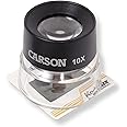 Carson LumiLoupe 10X Power Stand Magnifier (LL-10), Black/Clear