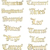 BEEFLYING Twelve Constellation Word Message Charms Connectors Zodiac Signs Flatback Pendants Epoxy Resin Supplies Filling Charms Links for Jewellery Making Crafts Supplies