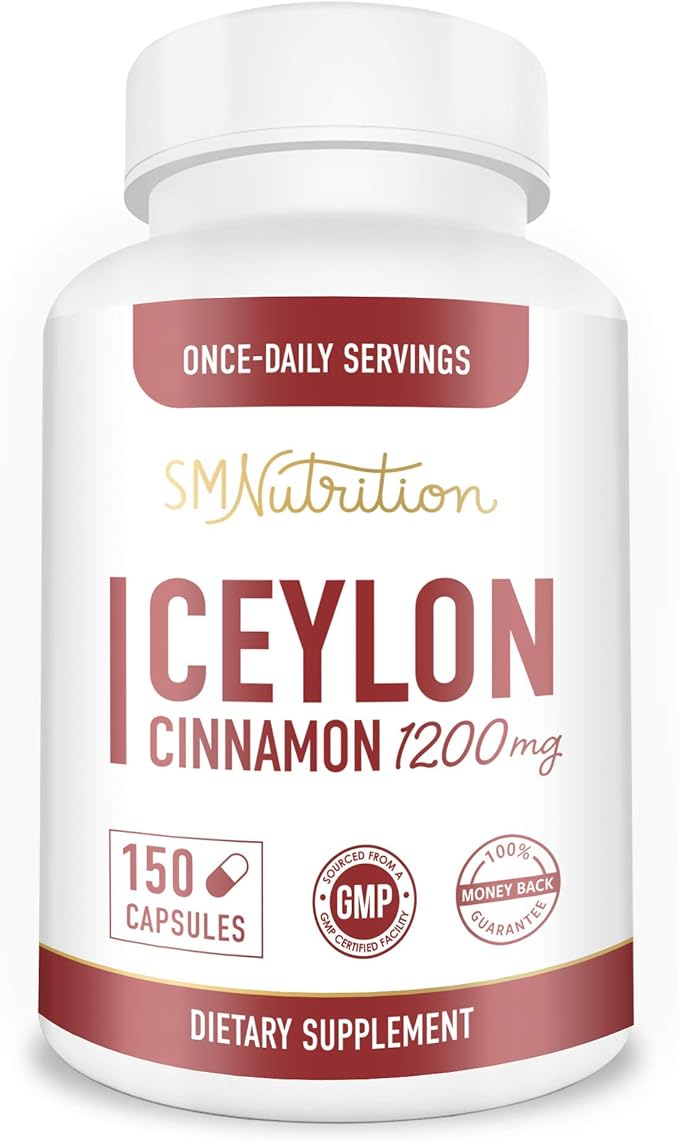 Organic Ceylon Cinnamon Supplement 1200mg (150 Capsules) Healthy Blood