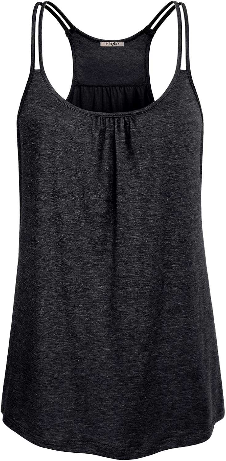 Hibelle Womens Scoop Neck Cute Racerback Yoga Workout Tank Top: Clothing