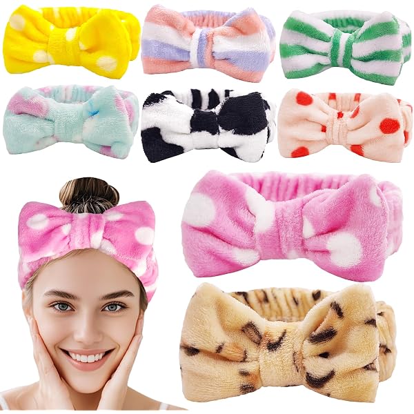 Amazon.com : HFZRZFH 8 Pcs Makeup Headband, Soft Flannel Spa  display picture 2