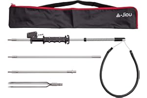A MC JIOU Fishing Pole Spear Trigger Glass Fiber 5.5' Travel 3 Pieces Hawaiian Sling with 3 Prong Tip and Bag
