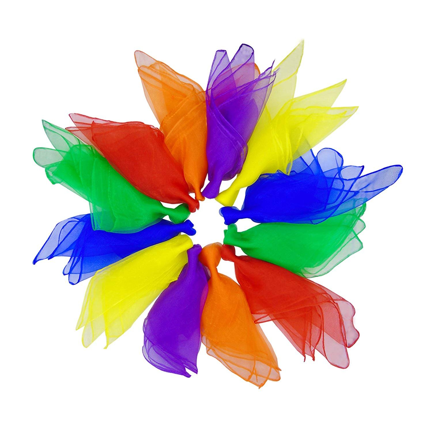 24 Pieces Scarves for Music and Movement Juggling Dance Scarves Square