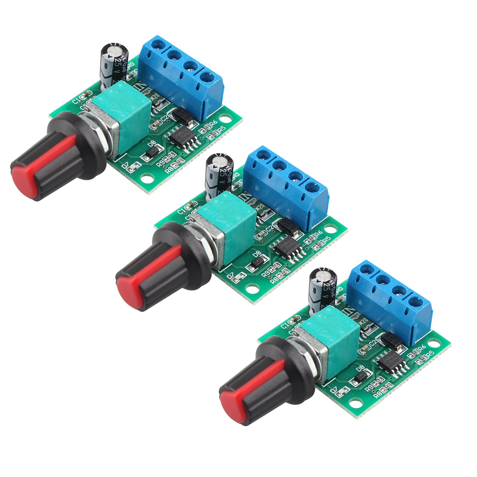 Jopto 3PCS PWM Low Voltage DC 1.8V 3V 5V 6V 12V 2A 30W Low Voltage DC Motor Speed Controller PWM 1803BK 1803B Adjustable Driver Switch with Speed Control Knob