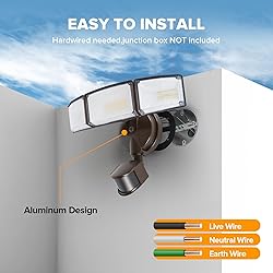 LUTEC 72W 7500LM LED Security Lights Motion Sensor