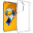 USTIYA Case for ASUS Zenfone 9 /Zenfone 10 Clear TPU Four Corners Protective Cover Transparent Soft funda