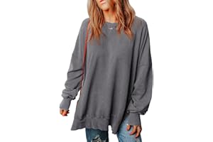 SHEWIN Womens Sweatshirt Casual Long Sleeve Crewneck Lightweight Pullover Tops Loose Sweatshirts