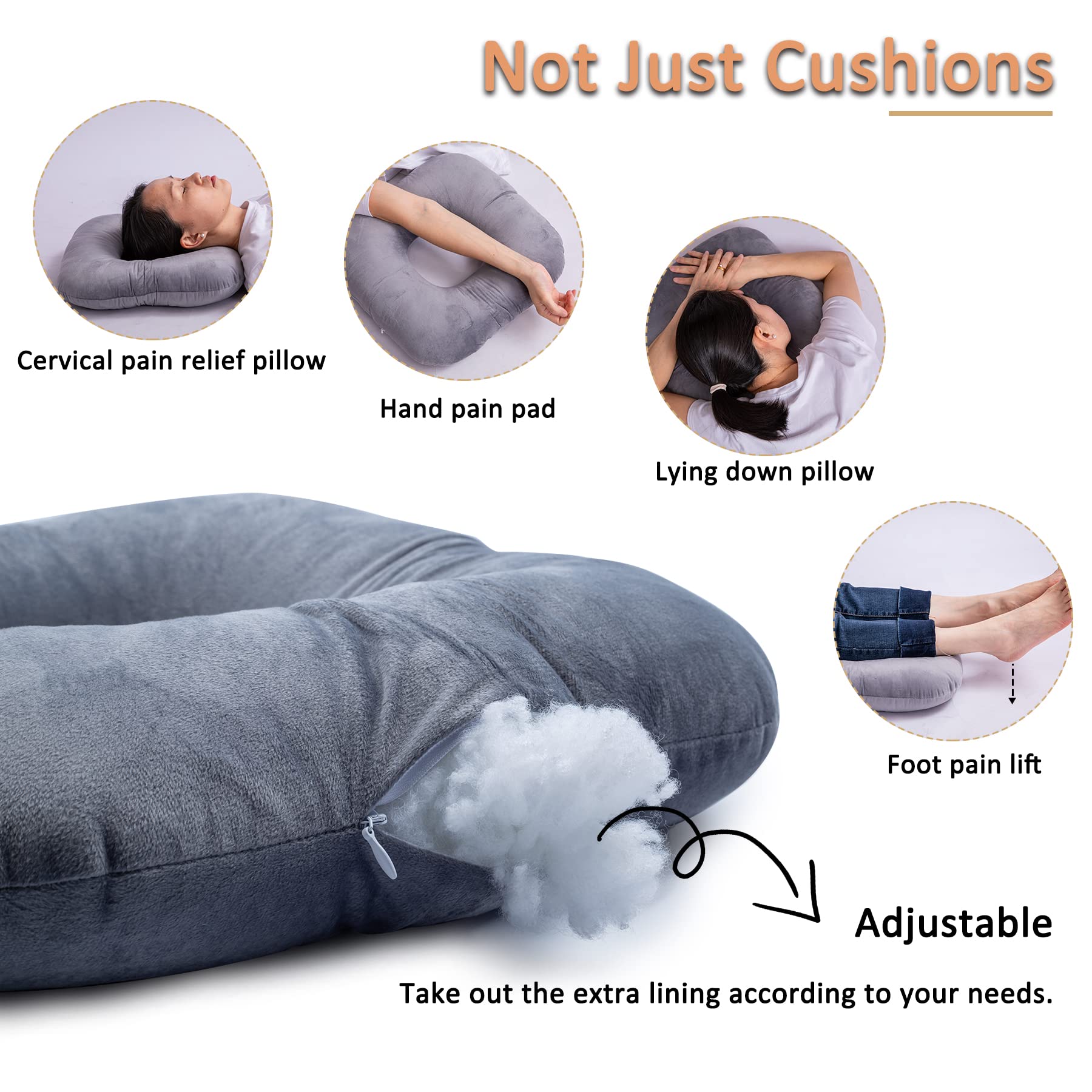 Donut Pillow for Tailbone Pain Relief, Wheelchair Cushion for Hemorrhoids and Bed Sores, Pregnancy, Donut Pillow Suitable for Office, Long Travel, Car and Home Sofa