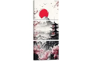 Vertical Wall Art Japanese Asian Art Wall Decor Cherry Blossom Canvas Picture 12x16inches
