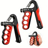 Grip Strength Trainer, 2 Pack Hand Gripper with Counter, 11-220 LB | Forearm Strengthener with TPR Grips, Steel Spring &amp; ABS Frame for Climbers, Musicians, Athletes, Home, Gym and Travel