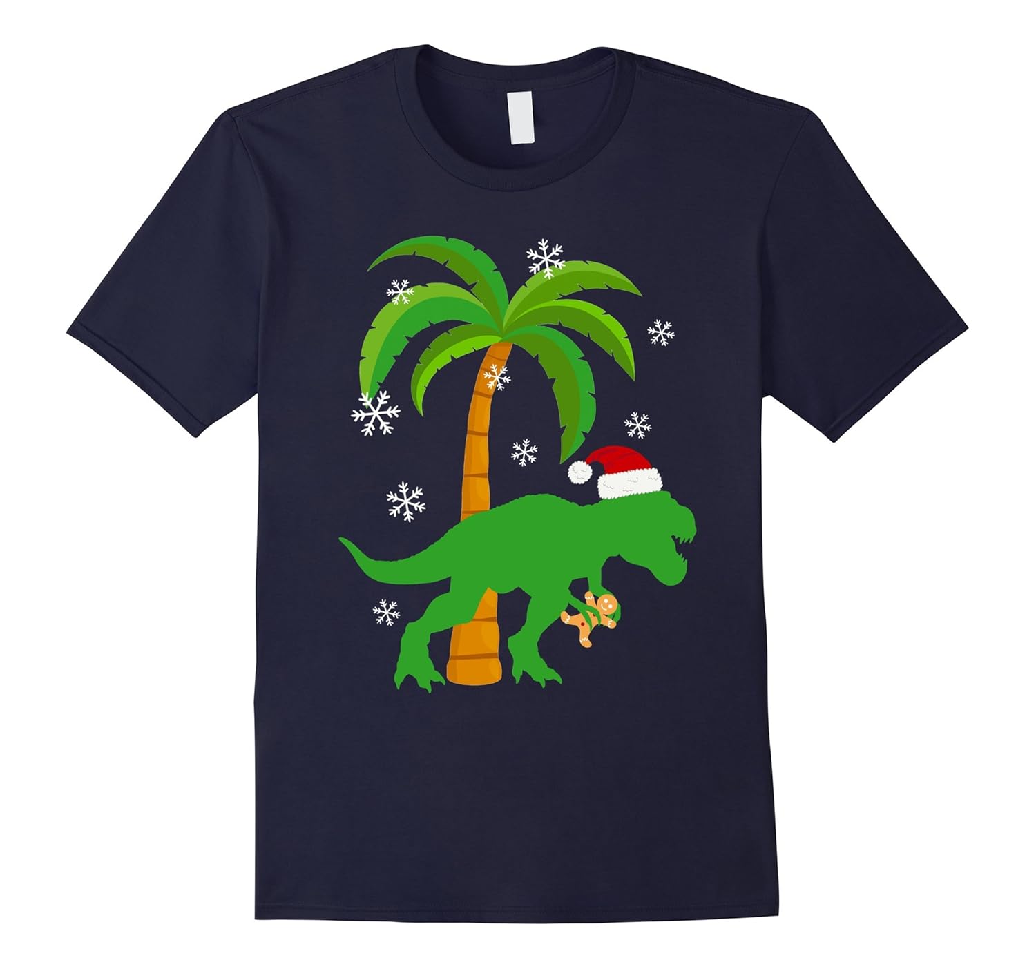 Cute T-rex Santa Hat Christmas Holiday T-Shirt T-Rex Lovers-ANZ