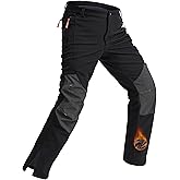 Rapoo Snow Ski Softshell Waterproof Snowboard Winter Hiking Cargo Pants Outdoor Fleece Lined Zipper Bottom Leg