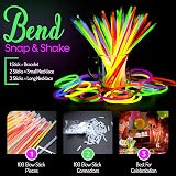 GloZen Premium Christmas Glow Sticks 100 Pack with Connectors 8 inch view 2