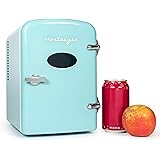 Nostalgia RF6RRAQ Retro 6-Can Personal Cooling and Heating Mini Refrigerator with Carry Handle for Home Office, Car, Boat or 