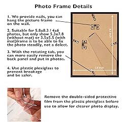 JCJMY 5.8x8.3 A5 Picture Frame Set of 6 Black with