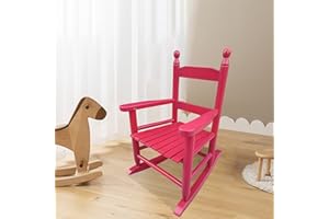 czczgx Kids Rocking Chair, Toddler Rocking Chair, Children’s Rocking Chair Porch Rocker Chair with Classic Rocker and Hardwood Construction, for Nursery, Indoor, Outdoor, Living Rooms, Bedrooms (Red)