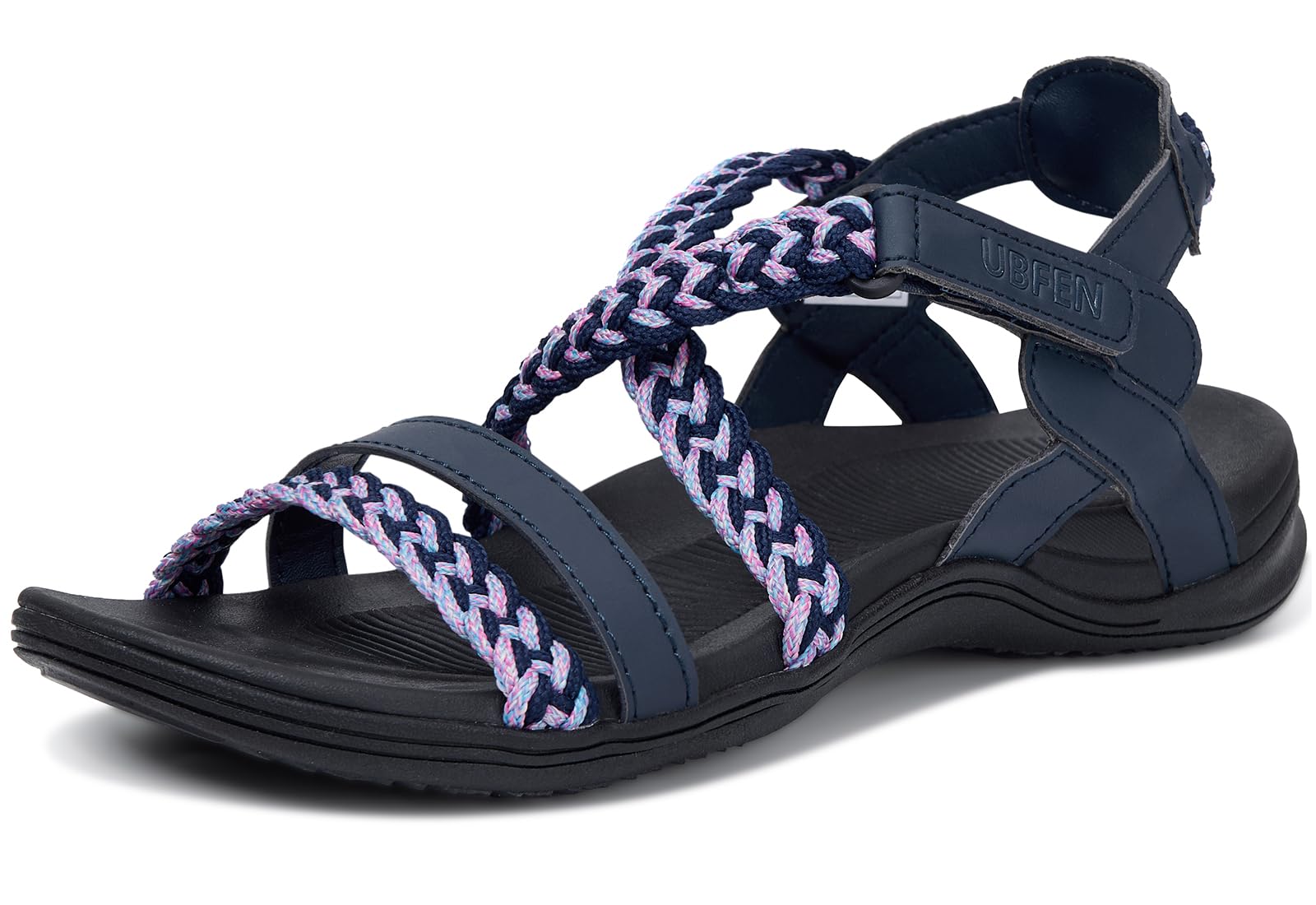 Photo 1 of UBFEN Womens Hiking Sandal Sport Sandal Outdoor Comfortable with Adjustable Straps Blue Women US 7
