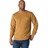 Carhartt mens Relaxed Fit Midweight Garment Dye French Terry Crewneck Pocket Sweatshirt