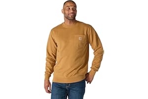 Carhartt mens Relaxed Fit Midweight Garment Dye French Terry Crewneck Pocket Sweatshirt