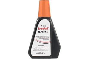 Trodat 52730 Ideal Premium Replacement Ink for Use with Most Self Inking and Rubber Stamp Pads, 1oz., Orange