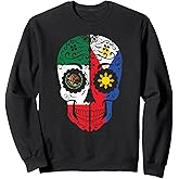 Mexican Filipino Flag Mexico Philippines Sugar Skull Sweatshirt