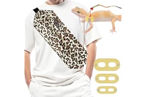 CUXFLS Bearded Dragon Carrier and Leather Leash, Adjustable Harness and Reptile Small Pet Coral Fleece Backpack for Outdoor Travel Walking Rest - Yellow