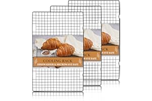 3 Pcs Cooling Racks, Heavy Duty Stainless Steel Cooling and Baking Sheet, Wire Rack for Baking Roasting Grilling, Safe for Ov