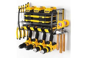 VITABONA Power Tool Organizer Wall Mount, Drill Holder Wall Mount, Cordless Tool Organizers and Storage, Multi-function Tool Rack, Power Tool Storage Rack Suitable for Garage, Workshop, Warehouse