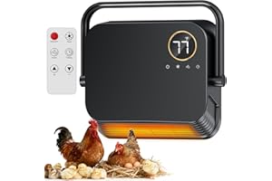 SOLARCLUCK Chicken Coop Heater for Winter 1000W/2000W, 3 Mode Wall-Mounted Chicken Coop Heaters Inside Coop with Timer & 2S Fast Heating, Large LCD Display, Heat Warmer for Chickens, Ducks, Geese in Winter