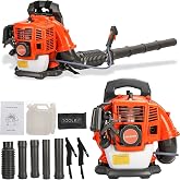 Backpack Leaf Blower Gas Powered,550CFM 52CC 2-Stroke Gas Leaf Blower | Lightweight 210 MPH Powerful Air Cooling Gasoline Backpack Blower Snow Blower for Garden Yard 1.2L Tank 17.4 lbs