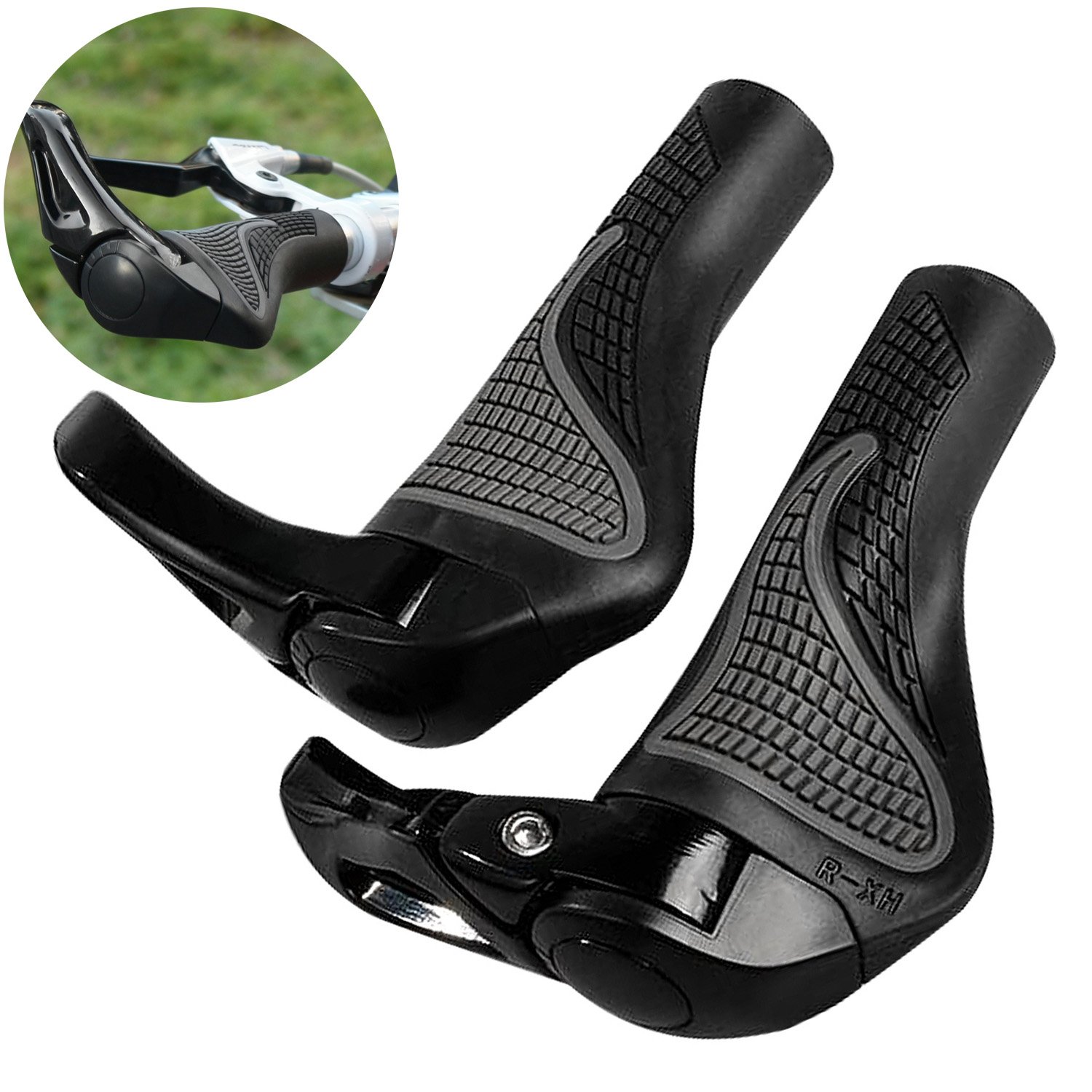 Wafly Fahrradgriffe Ergonomisch Schwarz, 1 Paar Fahrradgriffe ...