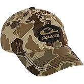 Drake Waterfowl Camo Cotton Twill Hex Patch Cap - Hunting Low Profile Unstructured Front Panels Cap, One Size Fits Most
