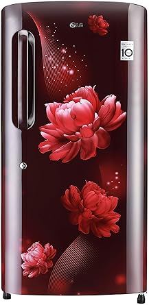 LG 215 L 4 Star Inverter Direct-Cool Single Door Refrigerator (GL-B221ASCY, Scarlet Charm)