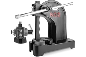 ESAFIO Manual Arbor Press 2T, Cast Iron Arbor Press, 8.5" Maximum Height Heavy Duty Desktop Arbor Press, Precision Hand Press for Bending, Stretching, Forming (Black)