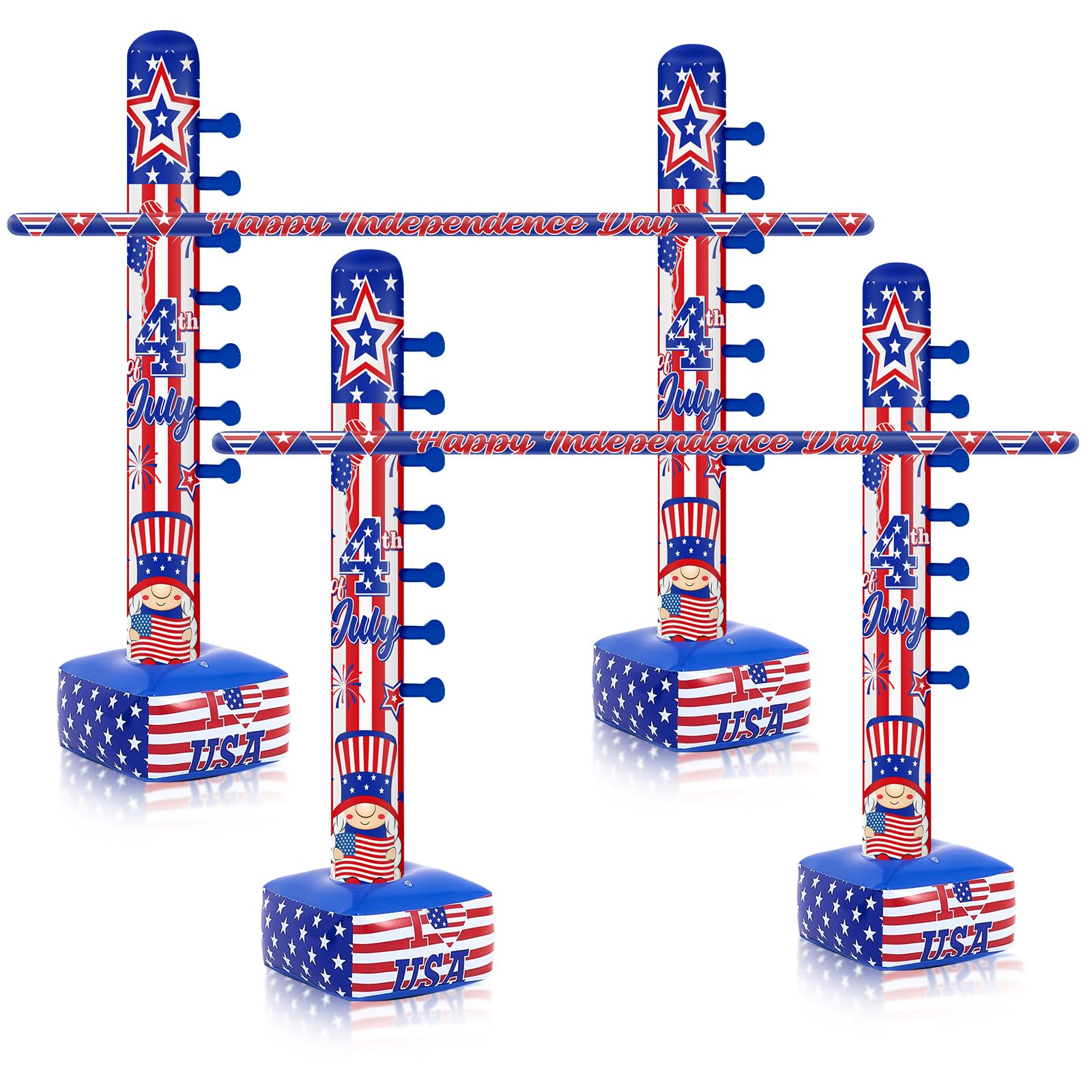 Photo 1 of Gejoy 2 Pcs Inflatable Limbo Game 59 Inch Patriotic Veterans Labor Day Party Game Red White Blue Star USA Flag Inflatable Limbo for Adults Outdoor Memorial 4th of July Independence Day