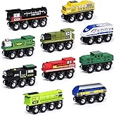 SainSmart Jr. Wooden Train Set Accessories, Magnetic Toy Car Set (10 PCS), Compatible with All Major Brands, Gift for Toddlers, Boys, and Girls Aged 3+