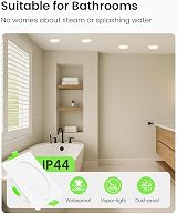 ALUSSO 7W Square LED Downlights 3CCT Dimmable IP44 White 12 Pack view 6