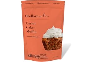Stellar Eats Grain-Free Carrot Cake & Muffin Baking Mix | Gluten-Free, Dairy-Free, Plant-Based, Paleo-Friendly | Sweetened with Date Sugar | Almond Flour-Based | Makes 1 Loaf or 12 Muffins | 1 Pack