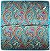 corciova Women Large Satin Square Silk Feeling Hair Scarf 35 Ball Blue Totem Flower Headband Tie Fashion Bandana Headscarf