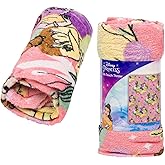 Northwest Disney Princess Kids' Bed Silk Throw Blanket 40"" x 50"", Single, Pink, 91875