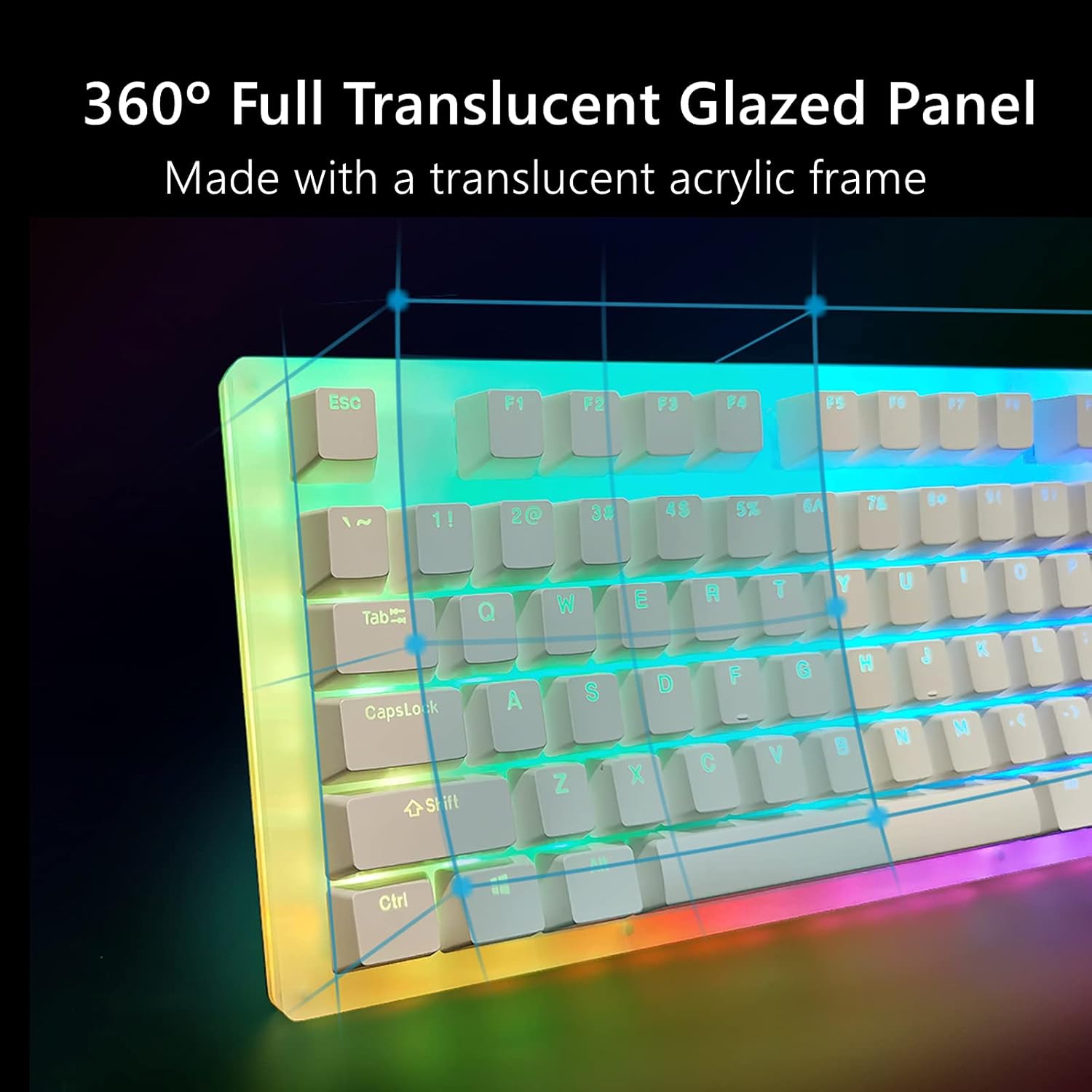 Womier K87 Mechanical Gaming Keyboard TKL Hot Swappable Keyboard Partitioned RGB Backlit Compact 87 Keys for PC PS4 Xbox (Yellow Switch,White): Computers & Accessories