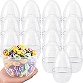 15 Pcs 8 Inch Fillable Clear Easter Eggs Jumbo Transparent Easter Eggs Plastic Large Easter Egg Empty for Easter Hunt Supplies