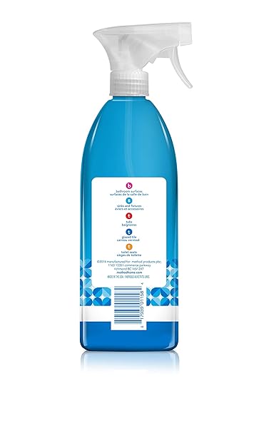 METHOD ANTIBACTERIAL BATHROOM CLEANER, SPEARMINT, REMOVES MOLD + MILDEW STAINS, 28 FL OZ