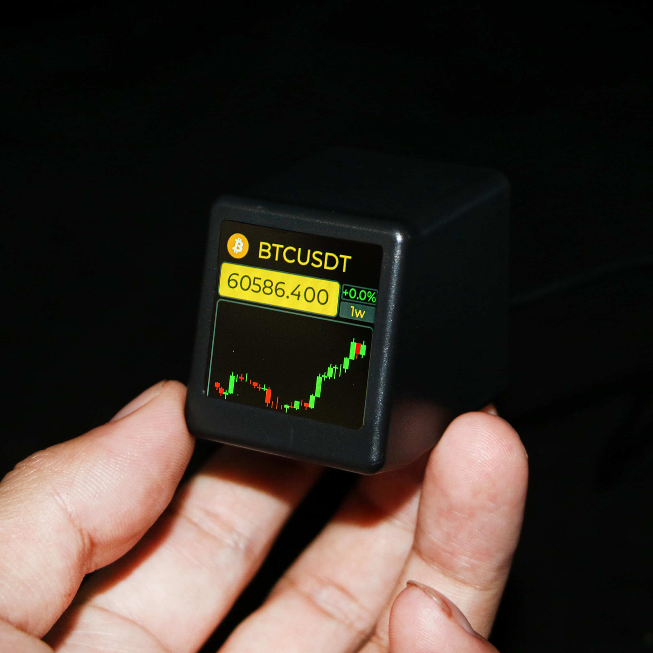 Vastarry Bitcoin Stock Ticker Monitor Display Time Weather, Temperature, Humidity and Picture Playback Wi-Fi Enabled, and Photo Slideshow Capabilities (Black)