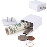 Plug Storage Realistic Looking Charger with Storage Hiding Places for Valuables Charger Diversion Safe, White